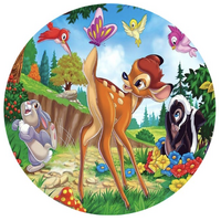 BAMBI FOREST ANIMALS PARTY SUPPLIES ROUND BIRTHDAY PERSONALISED BANNER BACKDROP DECORATION