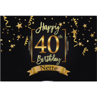 50TH FIFTIETH BLACK GOLD PERSONALISED BIRTHDAY PARTY BANNER BACKDROP BACKGROUND