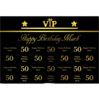 16TH SIXTEENTH BLACK GOLD PERSONALISED BIRTHDAY PARTY BANNER BACKDROP BACKGROUND