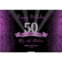 18TH EIGHTEENTH BLACK PURPLE PERSONALISED BIRTHDAY PARTY BANNER BACKDROP BACKGROUND