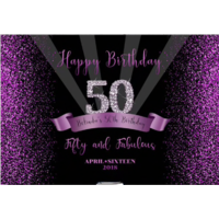 70TH SEVENTIETH BLACK PURPLE PERSONALISED BIRTHDAY PARTY BANNER BACKDROP BACKGROUND