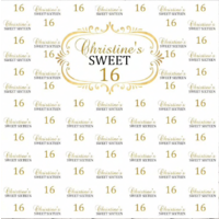 16TH SIXTEENTH WHITE PERSONALISED BIRTHDAY PARTY BANNER BACKDROP BACKGROUND
