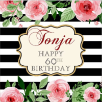 40TH FORTIETH FLOWER PERSONALISED BIRTHDAY PARTY BANNER BACKDROP BACKGROUND