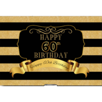 60TH SIXTIETH BLACK PERSONALISED BIRTHDAY PARTY BANNER BACKDROP BACKGROUND