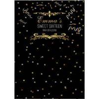 40TH FORTIETH STARS BLACK PERSONALISED BIRTHDAY PARTY SUPPLIES BANNER BACKDROP DECORATION