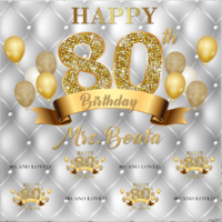 60TH SIXTIETH SILVER GOLD PERSONALISED BIRTHDAY PARTY BANNER BACKDROP BACKGROUND