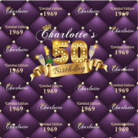 40TH FORTIETH BLACK PURPLE PERSONALISED BIRTHDAY PARTY BANNER BACKDROP BACKGROUND