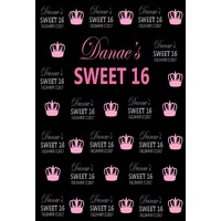 16TH SIXTEENTH SWEET PERSONALISED BIRTHDAY PARTY BANNER BACKDROP BACKGROUND