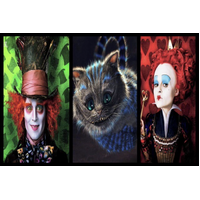 ALICE IN WONDERLAND RED QUEEN MAD HATTER CHESHIRE CAT PERSONALISED BIRTHDAY PARTY SUPPLIES BANNER BACKDROP DECORATION