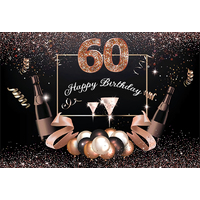 16TH 18TH 21ST 30TH 40TH 50TH 60TH 70TH ANY AGE ROSE GOLD BIRTHDAY PARTY SUPPLIES BANNER BACKDROP DECORATION