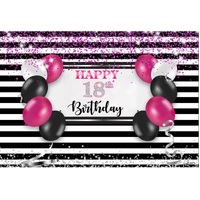 18TH 21ST 30TH 40TH 50TH 60TH 70TH ANY AGE PURPLE BLACK STRIP BIRTHDAY PARTY SUPPLIES BANNER BACKDROP DECORATION
