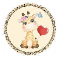 ANIMALS GIRAFFE ROSE HEART BALLOONS BUTTERFLY PARTY SUPPLIES ROUND BIRTHDAY PERSONALISED BANNER BACKDROP DECORATION