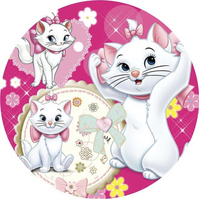 DISNEY ARISTOCATS DUCHESS MARIE HEARTS LACE ANIMALS PARTY SUPPLIES ROUND BIRTHDAY PERSONALISED BANNER BACKDROP DECORATION