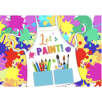 LET'S PAINT ART ABSTRACT PAINTING PENCILS MARKER PERSONALISED BIRTHDAY PARTY SUPPLIES BANNER BACKDROP DECORATION