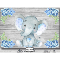 BABY ELEPHANT PERSONALISED BIRTHDAY SHOWER PARTY BANNER BACKDROP BACKGROUND