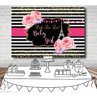 BABY SHOWER GIRL PERSONALISED BIRTHDAY PARTY BANNER BACKDROP BACKGROUND