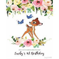BAMBI DEER 1ST PERSONALISED BIRTHDAY PARTY SUPPLIES BANNER BACKDROP DECORATION