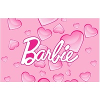 BARBIE LOVE HEARTS PINK WHITE PERSONALISED BIRTHDAY PARTY SUPPLIES BANNER BACKDROP DECORATION