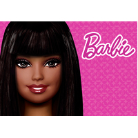 BRUNETTE BARBIE PERSONALISED BIRTHDAY PARTY SUPPLIES BANNER BACKDROP DECORATION