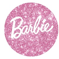 BARBIE PINK GLITTER SPARKLE PARTY SUPPLIES ROUND BIRTHDAY PERSONALISED BANNER BACKDROP DECORATION