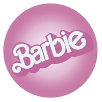 BARBIE PINK WHITE GRADIENT PARTY SUPPLIES ROUND BIRTHDAY PERSONALISED BANNER BACKDROP DECORATION