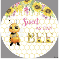 BEES HONEYCOMB HONEY FLOWERS SUNFLOWER PARTY SUPPLIES ROUND BIRTHDAY PERSONALISED BANNER BACKDROP DECORATION