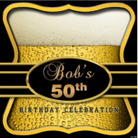 50TH FIFTIETH BEER PERSONALISED BIRTHDAY PARTY SUPPLIES BANNER BACKDROP DECORATION