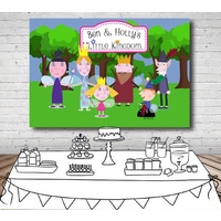 BEN AND HOLLY'S LITTLE KINGDOM PERSONALISED BIRTHDAY PARTY BANNER BACKDROP BACKGROUND