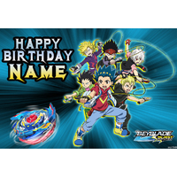 BEYBLADE BURST PERSONALISED BIRTHDAY PARTY BANNER BACKDROP BACKGROUND