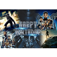 BLACK PANTHER SUPERHERO PERSONALISED BIRTHDAY PARTY SUPPLIES BANNER BACKDROP DECORATION