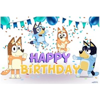 BLUEY BLUE HEELER PUPPY DECORATION PERSONALISED BIRTHDAY PARTY SUPPLIES BANNER BACKDROP DECORATION