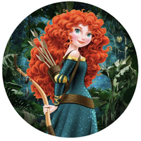 DISNEY BRAVE MERIDA FOREST BOW ARROW PARTY SUPPLIES ROUND BIRTHDAY PERSONALISED BANNER BACKDROP DECORATION