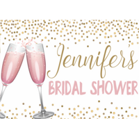 WEDDING BRIDAL SHOWER HENS CHAMPAGNE PERSONALISED PARTY SUPPLIES BANNER BACKDROP DECORATION