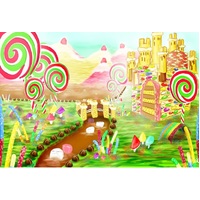 CANDY LAND LOLLIES SUGAR PERSONALISED BIRTHDAY PARTY BANNER BACKDROP BACKGROUND