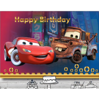 CARS LIGHTENING MCQUEEN PERSONALISED BIRTHDAY PARTY BANNER BACKDROP BACKGROUND