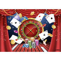 CASINO ROULETTE WHEEL POKER CHIPS CARDS GLITTER STARS PERSONALISED BIRTHDAY PARTY SUPPLIES BANNER BACKDROP DECORATION