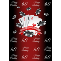 CASINO POKER GAMBLING CARDS BLACK PERSONALISED PARTY SUPPLIES BANNER BACKDROP DECORATION
