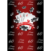 CASINO POKER GAMBLING CARDS BLACK PERSONALISED PARTY BANNER BACKDROP BACKGROUND