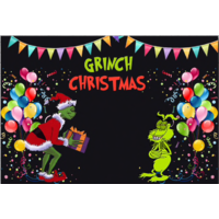 MERRY CHRISTMAS GRINCH DR SEUSS BLACK PERSONALISED PARTY BANNER BACKDROP BACKGROUND