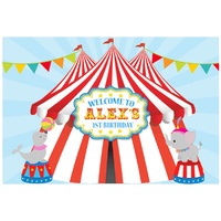 CIRCUS BIG TOP PERSONALISED BIRTHDAY PARTY SUPPLIES BANNER BACKDROP DECORATION