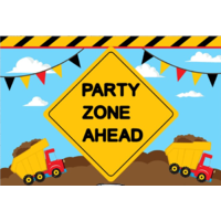 CONSTRUCTION TRUCK TRACTOR BIRTHDAY PARTY BANNER BACKDROP BACKGROUND