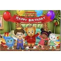 DANIEL TIGER & FRIENDS PERSONALISED BIRTHDAY PARTY SUPPLIES BANNER BACKDROP DECORATION