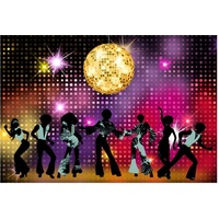 DISCO RETRO DANCE 80'S PERSONALISED BIRTHDAY PARTY SUPPLIES BANNER BACKDROP DECORATION