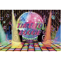 DISCO BALL TIME TO BOGGIE CLUBBING MUSIC PERSONALISED BIRTHDAY PARTY SUPPLIES BANNER BACKDROP DECORATION