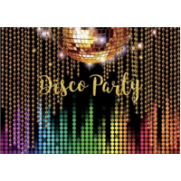 80'S DISCO BALL GOLD SILVER LIGHTS STREAMERS PERSONALISED BIRTHDAY PARTY SUPPLIES BANNER BACKDROP DECORATION