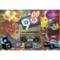 DISCO BALL 90'S ARCADE SLINKY IPOD GAMING PERSONALISED BIRTHDAY PARTY SUPPLIES BANNER BACKDROP DECORATION