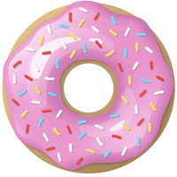 DOUGHNUTS DONUT PINK SPRINKLES FOOD PARTY SUPPLIES ROUND BIRTHDAY PERSONALISED BANNER BACKDROP DECORATION