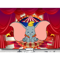 DUMBO ELEPHANT PERSONALISED BIRTHDAY PARTY SUPPLIES BANNER BACKDROP DECORATION