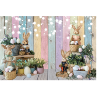 EASTER BUNNY EGGS HUNT LIGHTS CANDY CHOCOLATE PERSONALISED BIRTHDAY PARTY SUPPLIES BANNER BACKDROP DECORATION