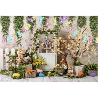 EASTER BUNNY EGGS CHOCOLATE WREATH GARLAND PERSONALISED BIRTHDAY PARTY SUPPLIES BANNER BACKDROP DECORATION